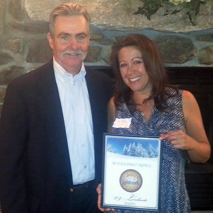 PJ Lombardo Insurance Agency - Pete Lombardo and Tina Coffey Hold Landmark Reader’s Choice Award, an Award They Received in 2012, 2013, 2014, and 2015